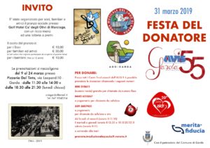 FESTA DEL DONATORE - INVITO AVIS MAR 2019